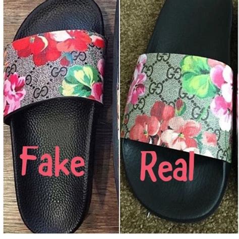 real gucci vs fake slides|the real Gucci slides.